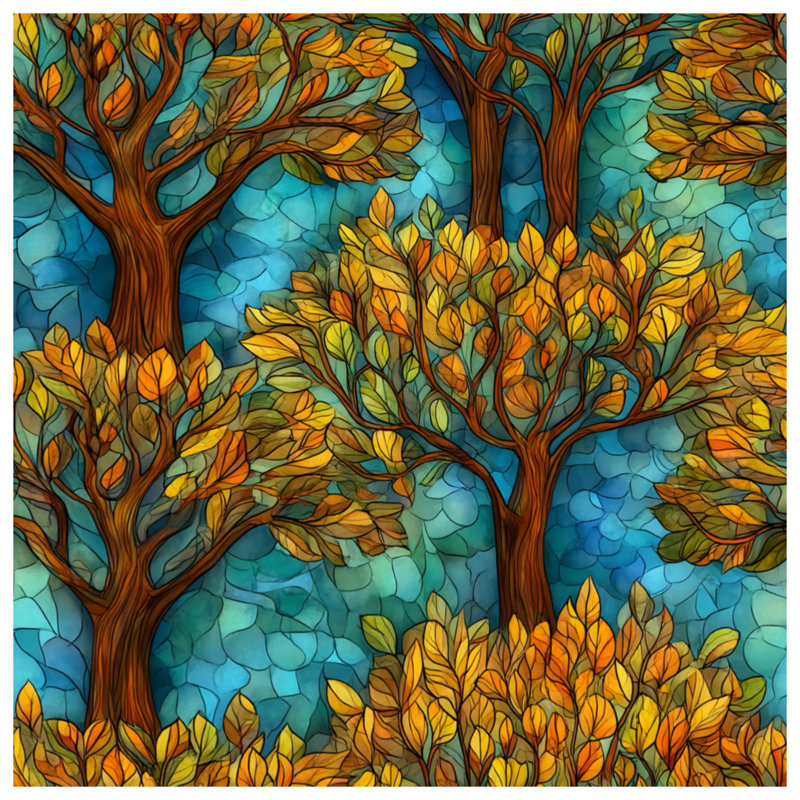 Housse de couette automne feuilles d'automne art déco, Lit simple