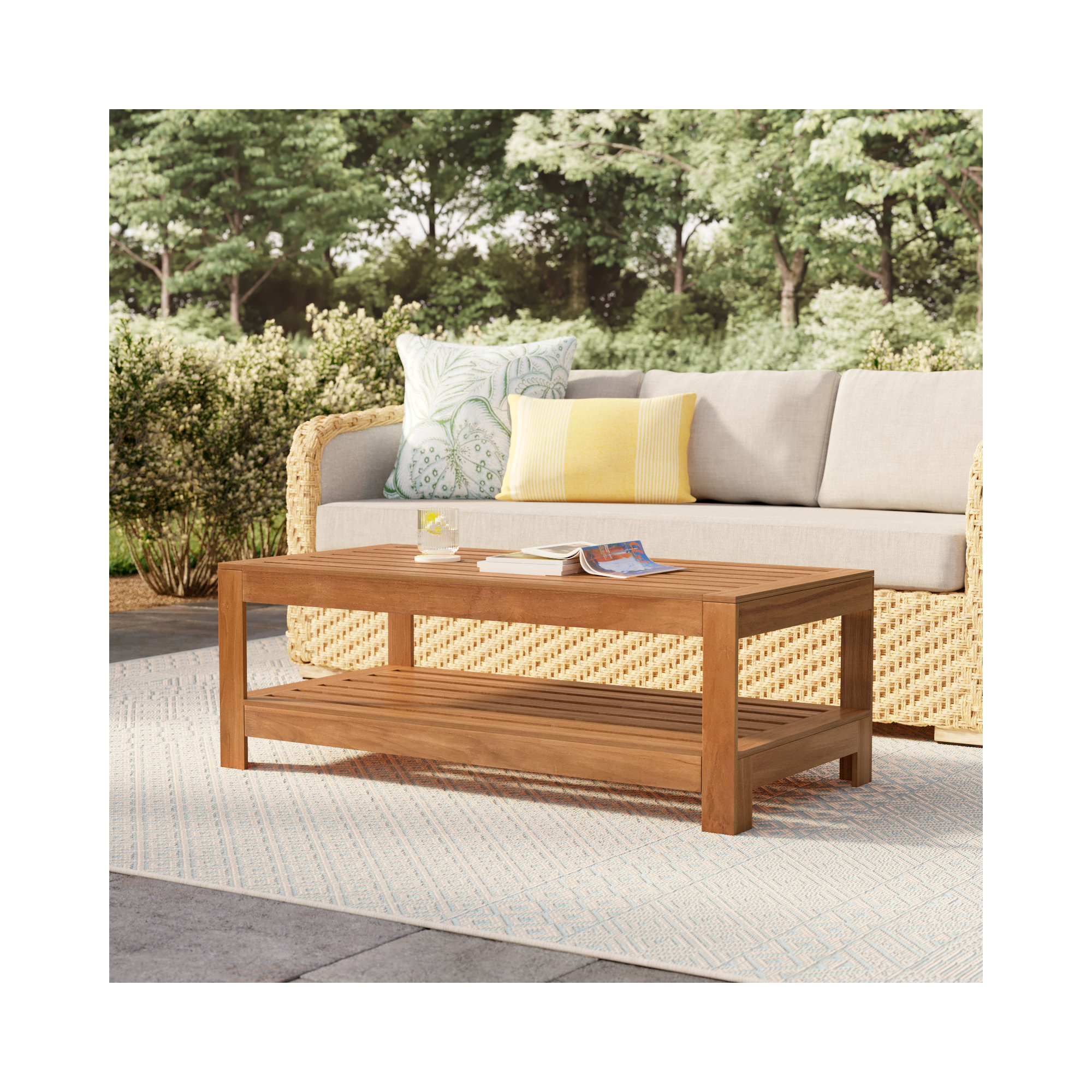 Glenlee 48'' Teak Outdoor Coffee Table