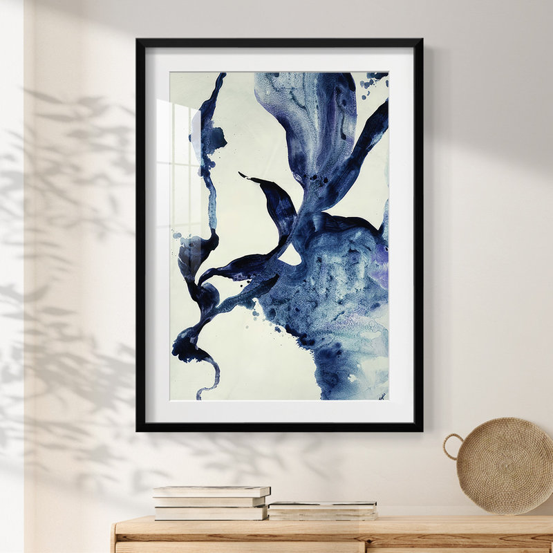 Indigo II - impression encadrée, H 28,5 po x l 20,5 po, Noir
