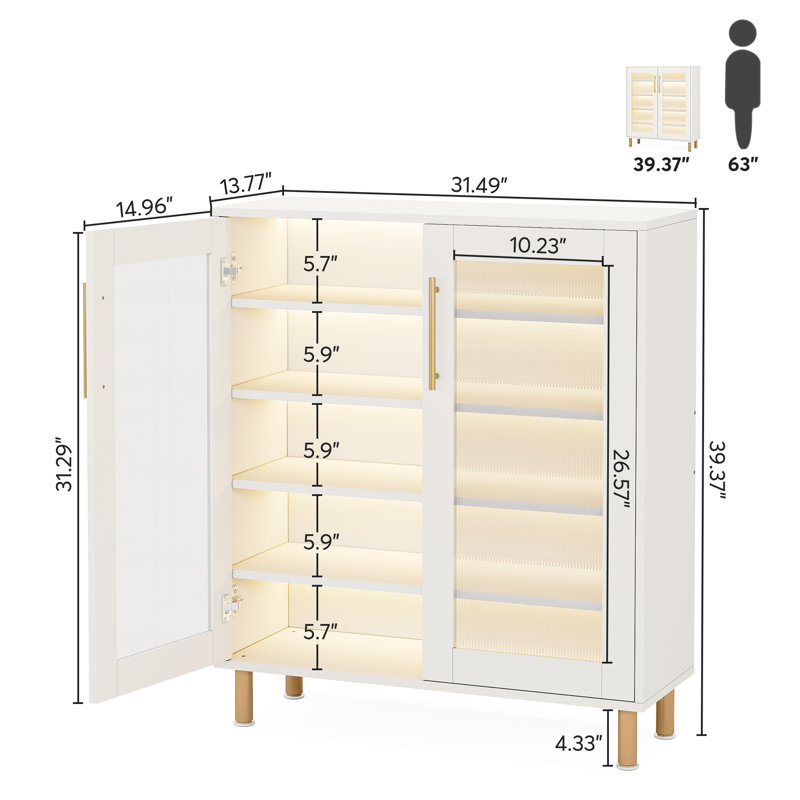 Willa Arlo Interiors 22 Pair Shoe Storage Cabinet & Reviews | Wayfair