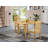 3 Piece Modern Dining Table Set Contains a Rectangle Wooden Table with Dropleaf and 2 Linen Fabric Kitchen Dining Chairs, Oak-1203592220