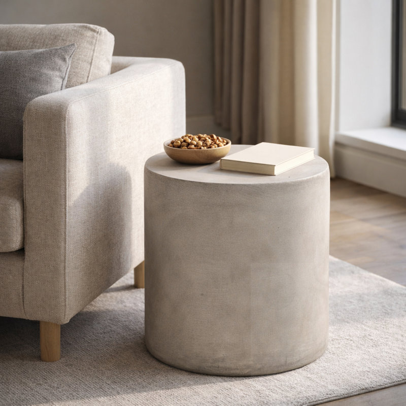 Table d'appoint d'extérieur en béton