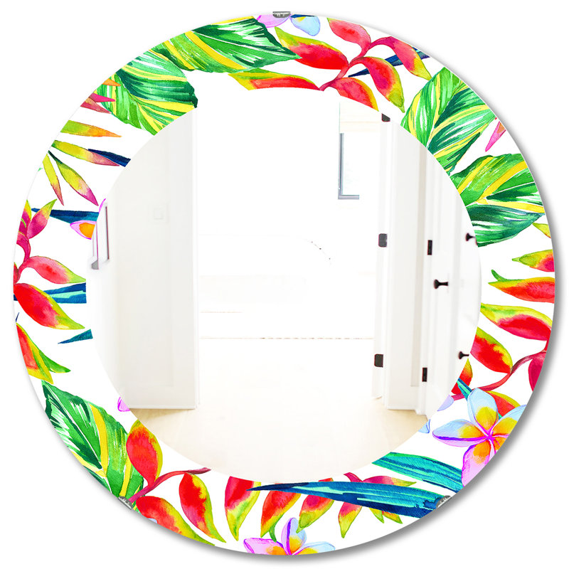 Miroir mural tropical sans cadre 12 éclats, H 31,5 po x l po