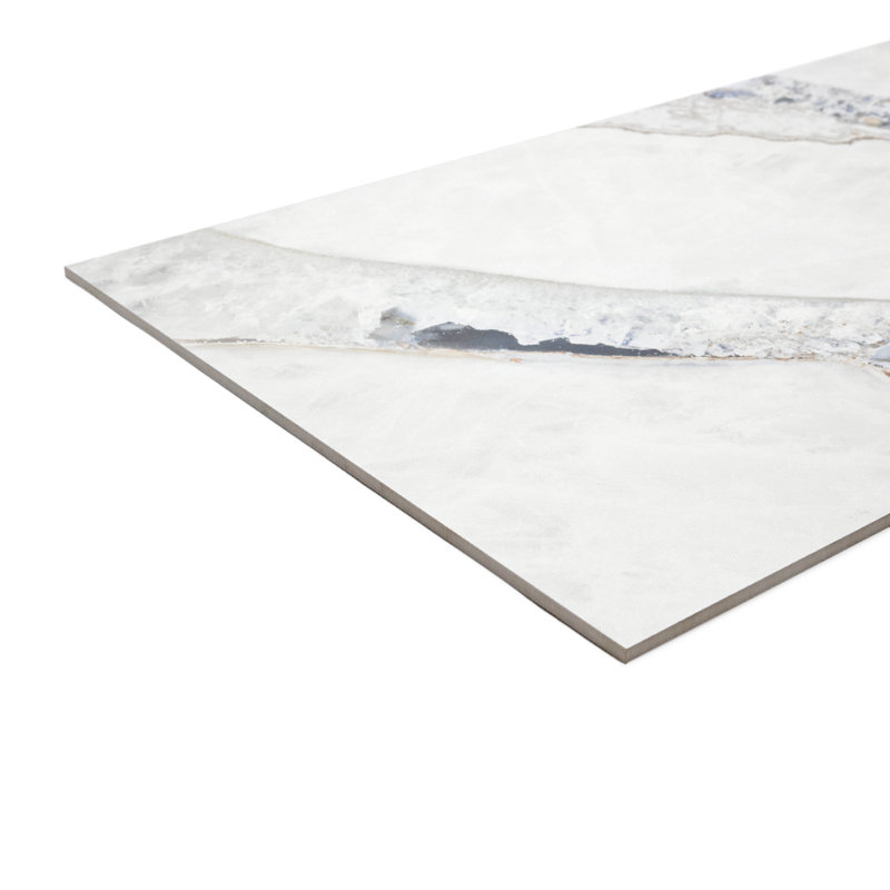 Carreau de porcelaine polie pour plancher et mur 24 po x 48 po Geode Gemstone, Poli brillant brillant