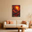 Tableau sur toile représentant un paysage volcanique avec lave et coucher de soleil (lot de 1)-1136121177