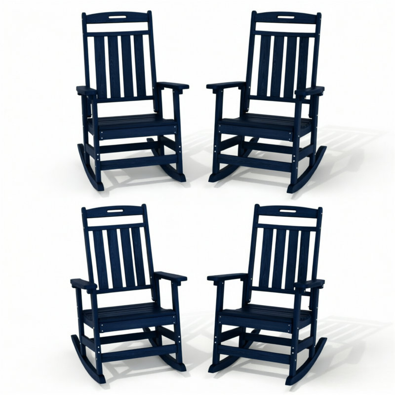 Chaise Adirondack berçante Hdpe, Blue