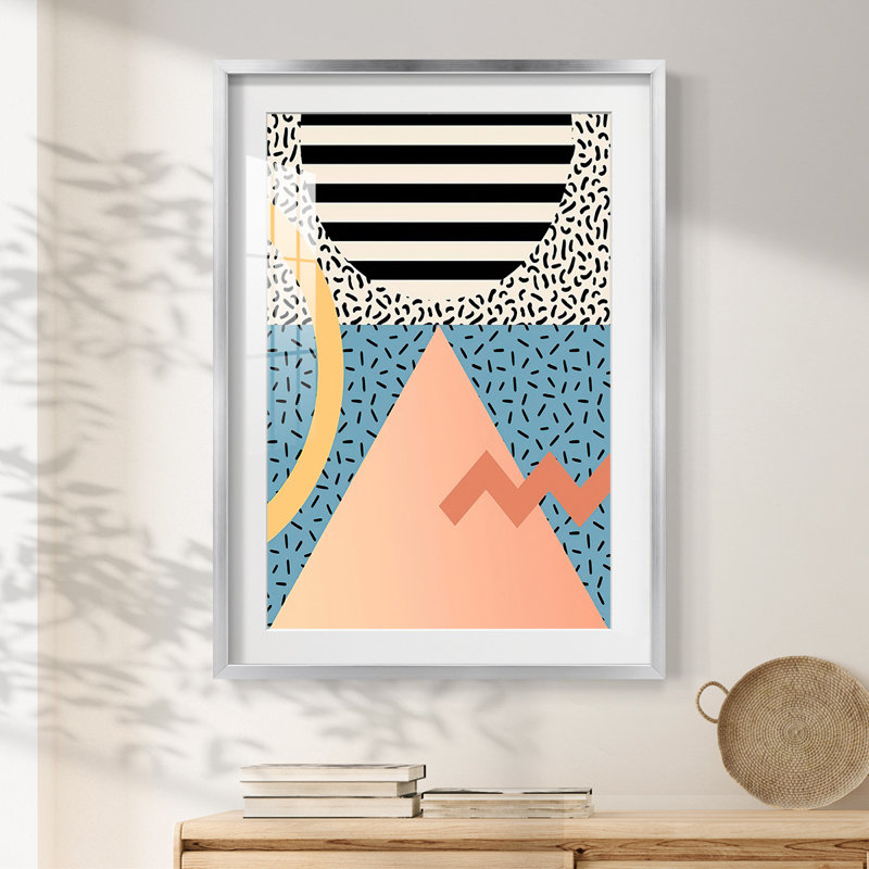 Modern Memphis I - impression encadrée, Argent argent, H 28,5 po x l 20,5 po