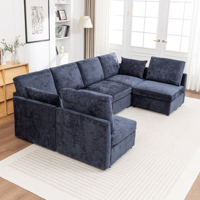 Miller 6 - Piece Upholstered U-Shaped Sectional Sofa