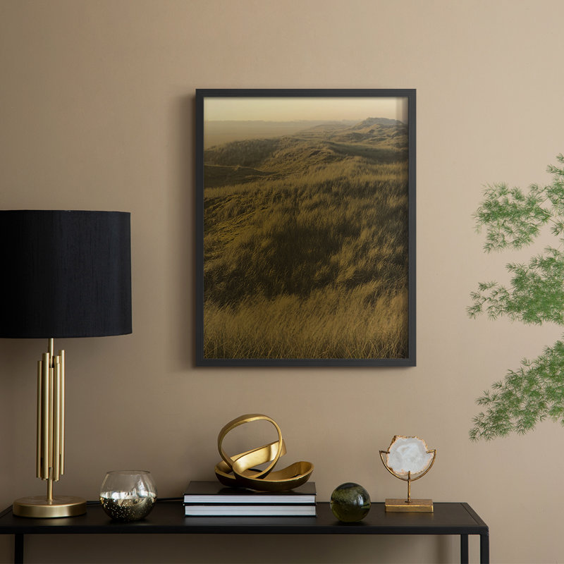Golden Fog I, reproduction encadrée - bois massif, H 21 po x l 17 po, Noir, noir, noir, noir