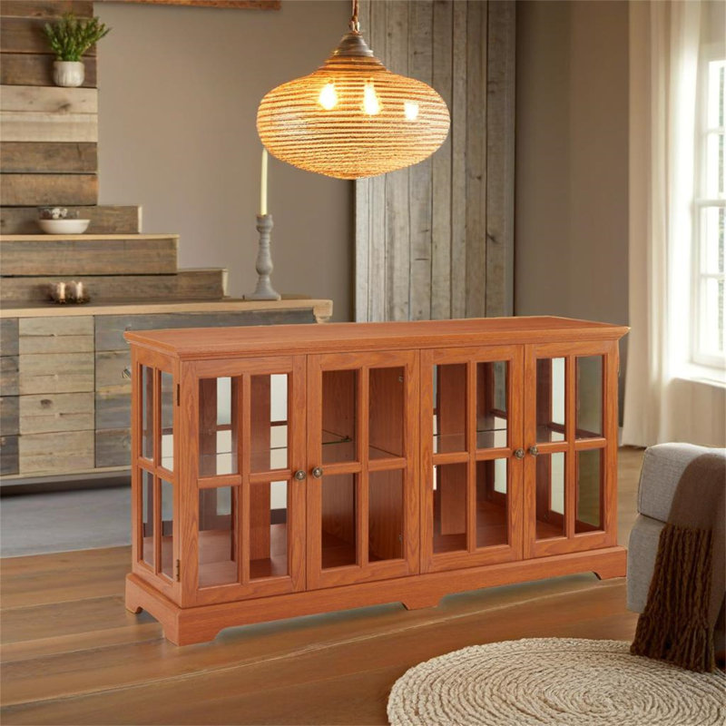 Vitrine à DEL avec tablettes réglables et portes grillagées