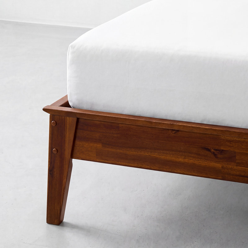 Structure de lit plateforme en bois massif de qualité supérieure avec tête de lit - capacité de 800 lb, aucun sommier requis, convient à tous les matelas