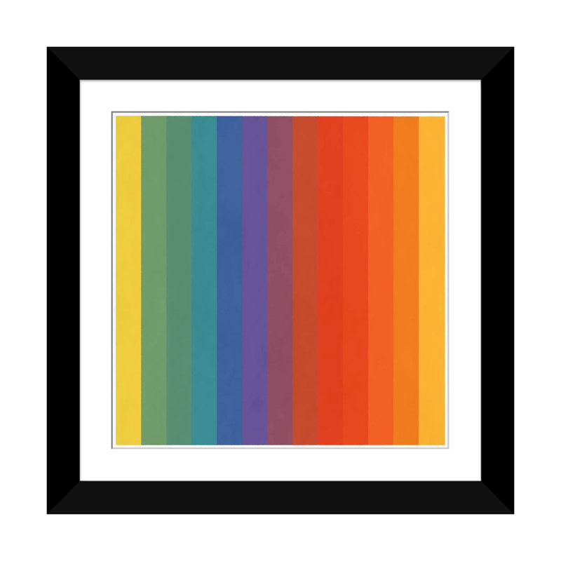 Albree Modern cPride Pattern, impression sur toile, H 16 po x l 16 po x P 1 po, Papier d'art encadré noir, Blanc