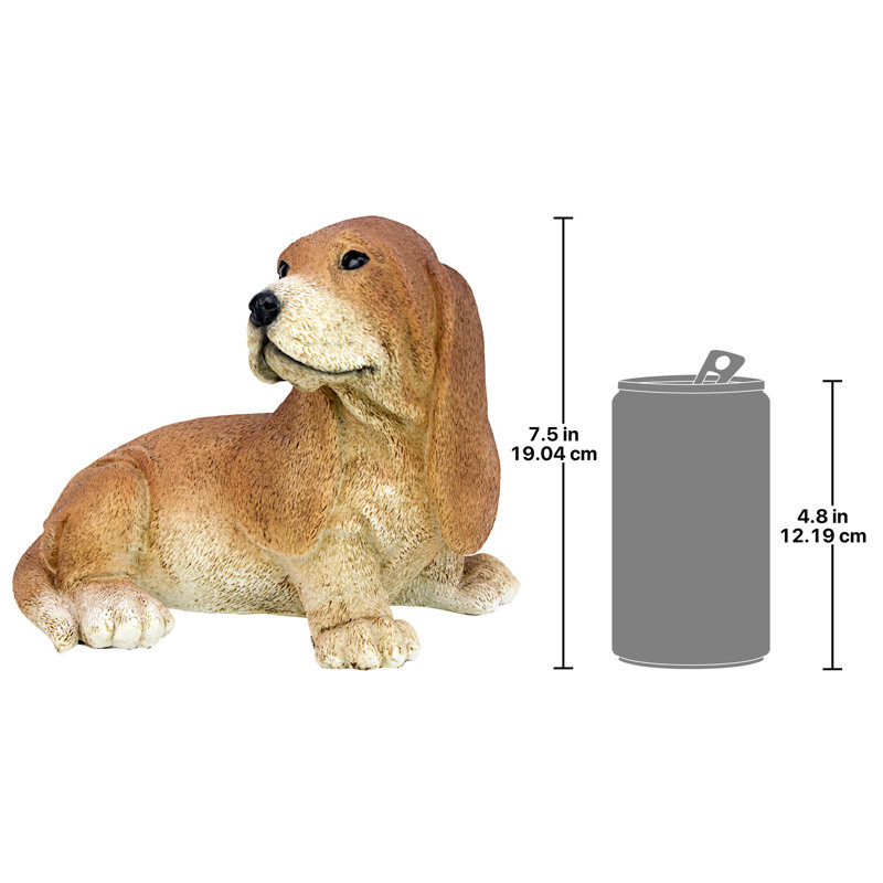 Figurine chiot basset en brun