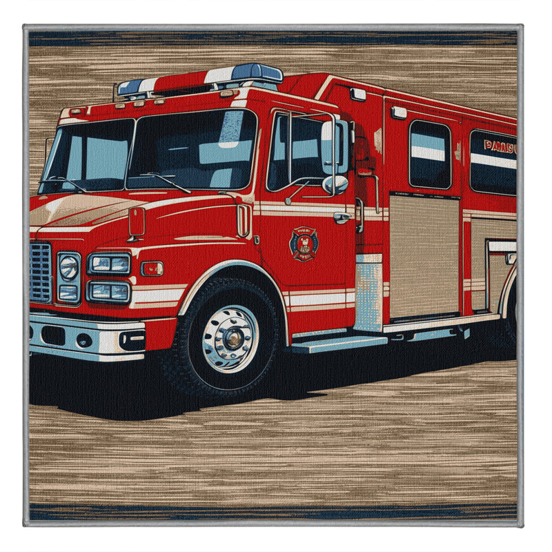 Machine Washable Transportation Gray Area Rug, Square 8'