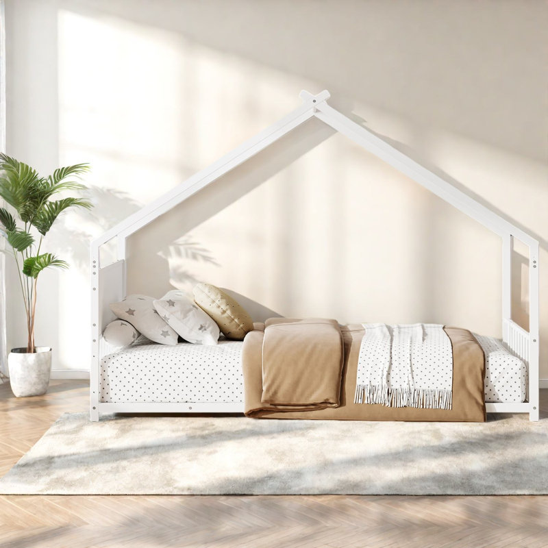 Lit simple robuste avec structure en métal, conception moderne pour chambre d'enfant