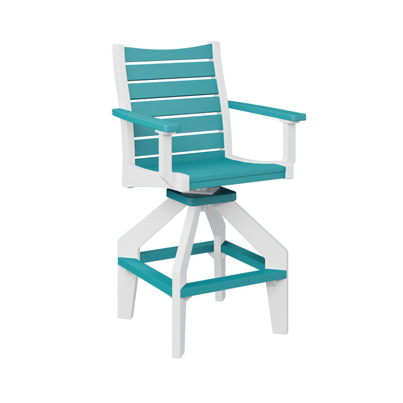 Berlin Gardens Bristol Swivel Bar Chair, 26.5", Aruba Blue