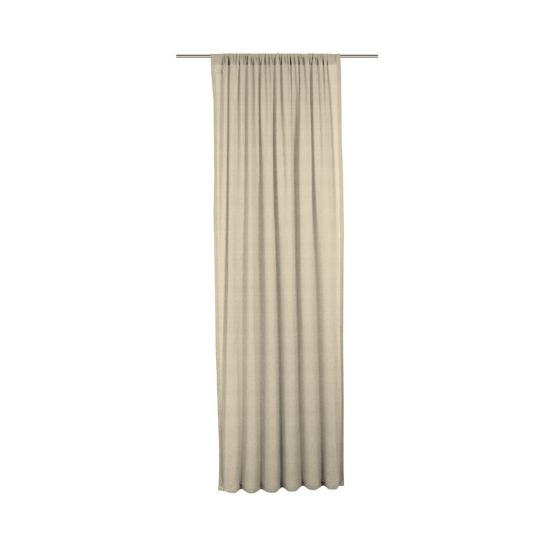 Angelinea Semi Sheer Door Curtain Single Panel, 245cm H x 135cm W, Sand