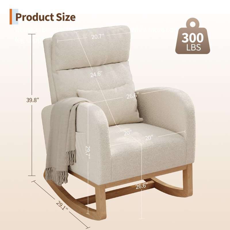 Fauteuil à bascule Modern, Ourson blanc