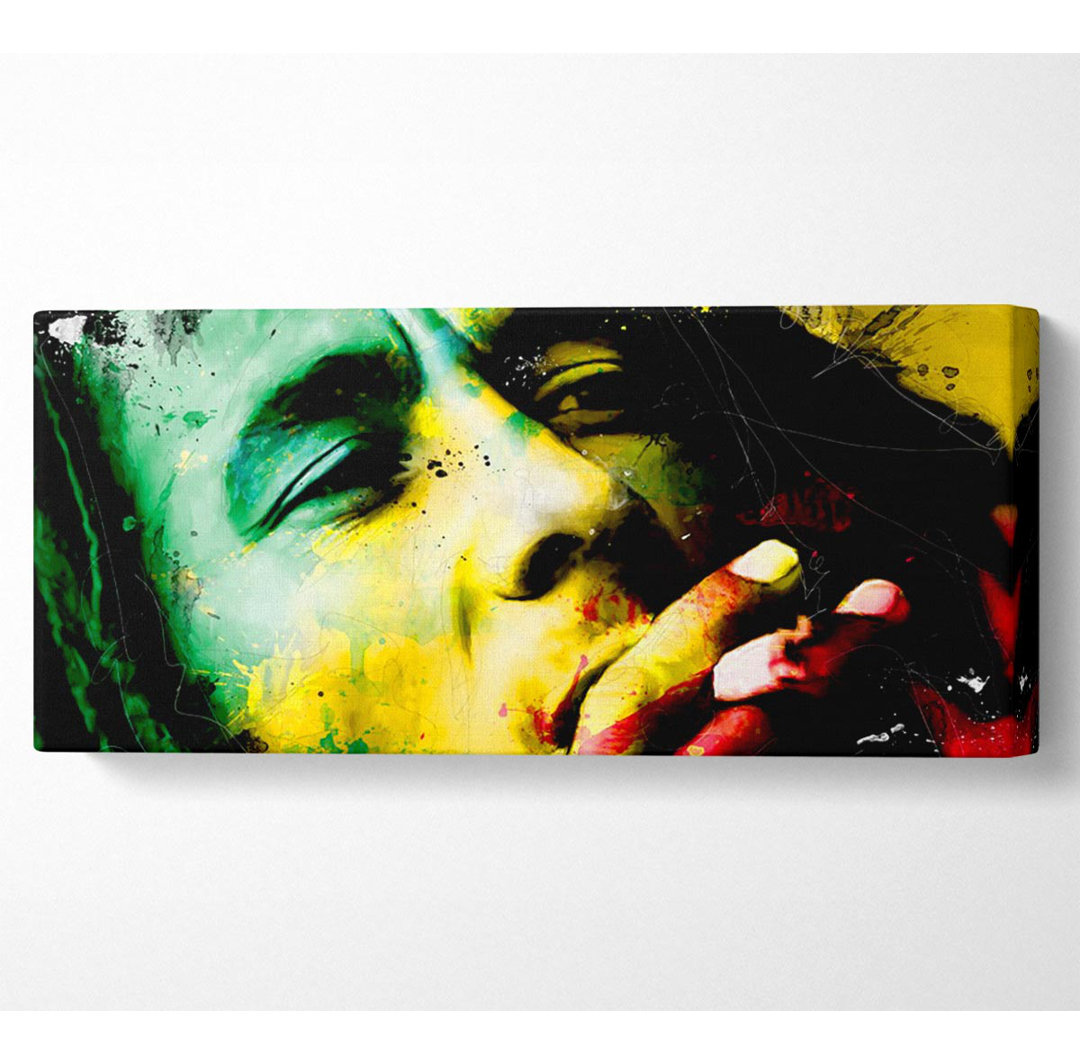 Bob Marley Farben Kunstdruck auf Leinwand