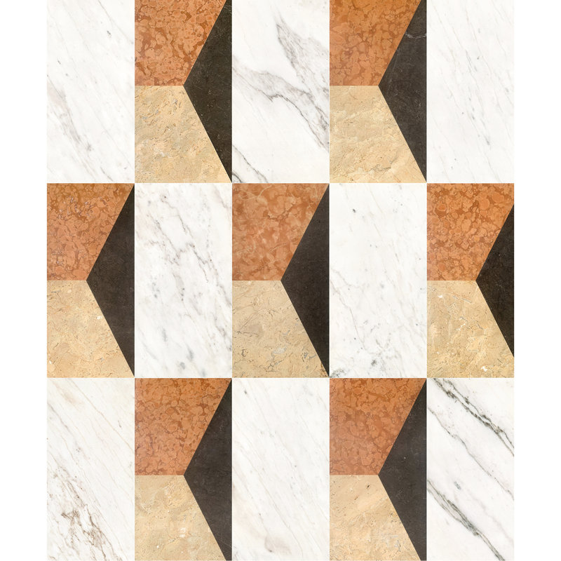 Carreau de marbre 12 x 24 - blanc, or, rouge, gris, charme distinctif