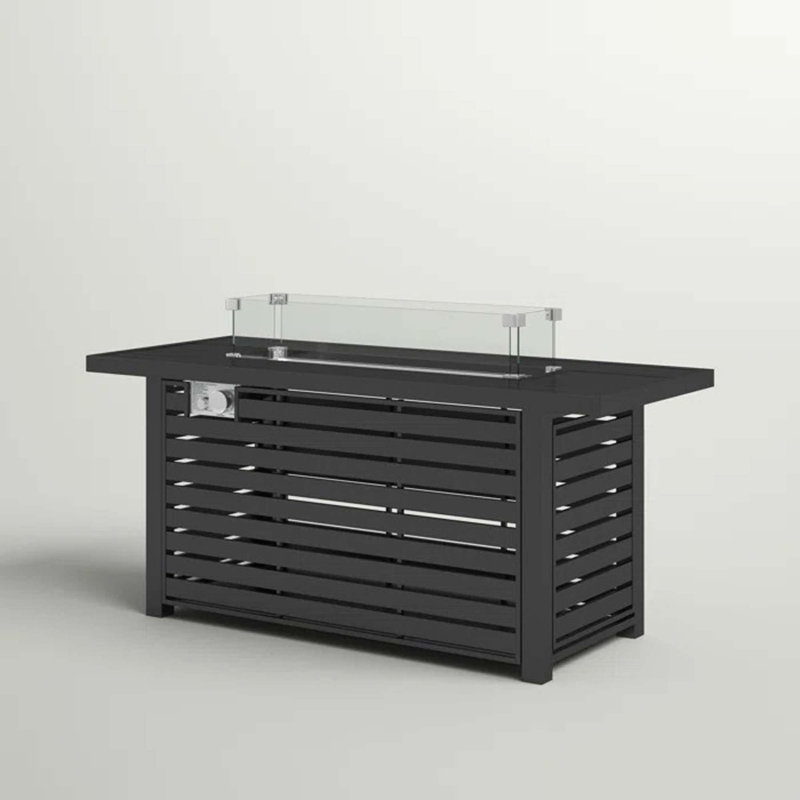 24" Steel Propane Fire Pit Table With Cover