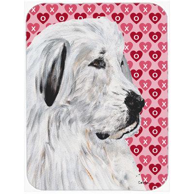Caroline's Treasures Great Pyrenees Hearts and Love Glass Cutting Board
