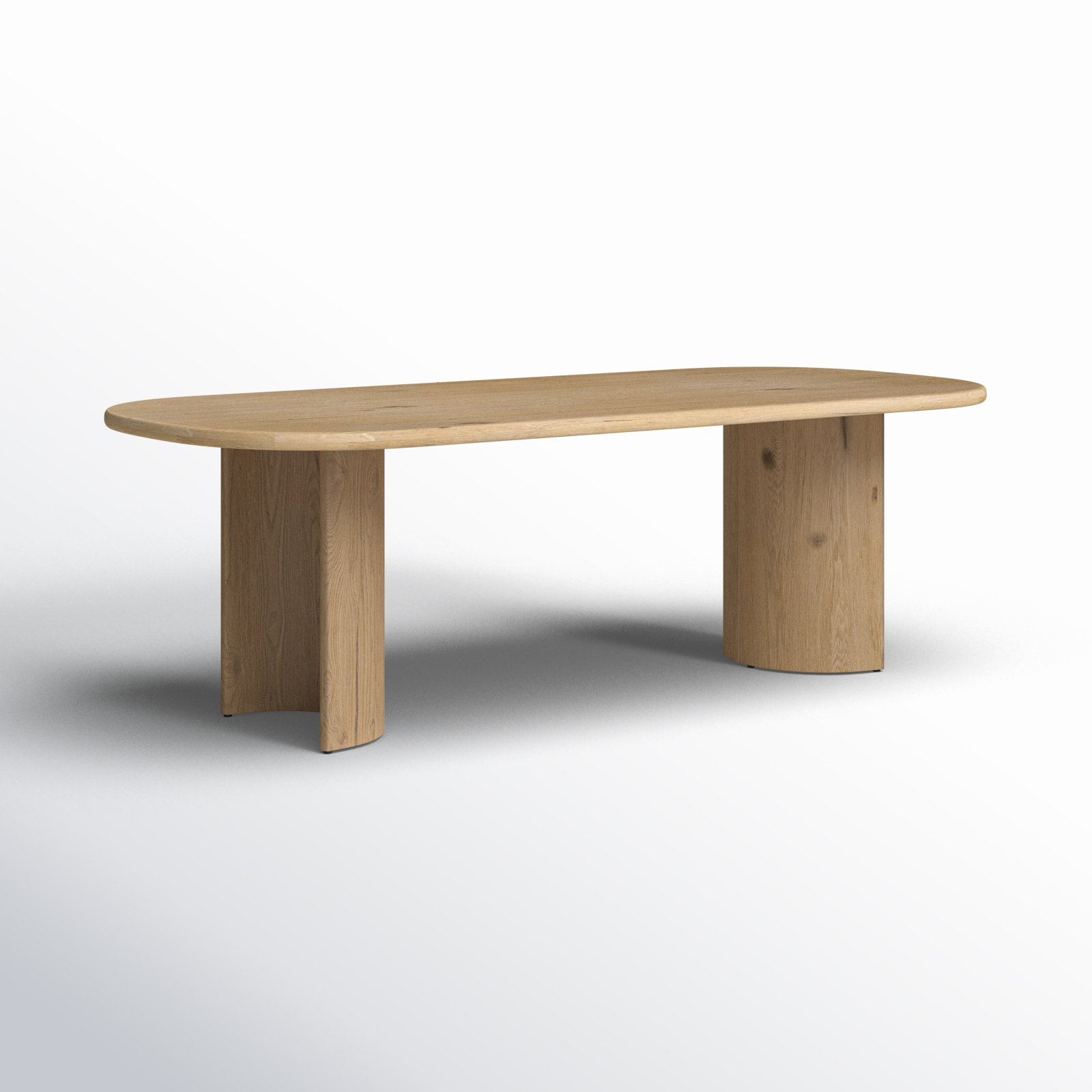 Haiden 94'' Double Pedestal Dining Table, Worn Oak Veneer, 30" H x 94" W x 42" D