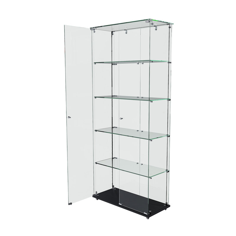 4-Tier Glass Display Cabinet With 5 Dynamic LED Modes