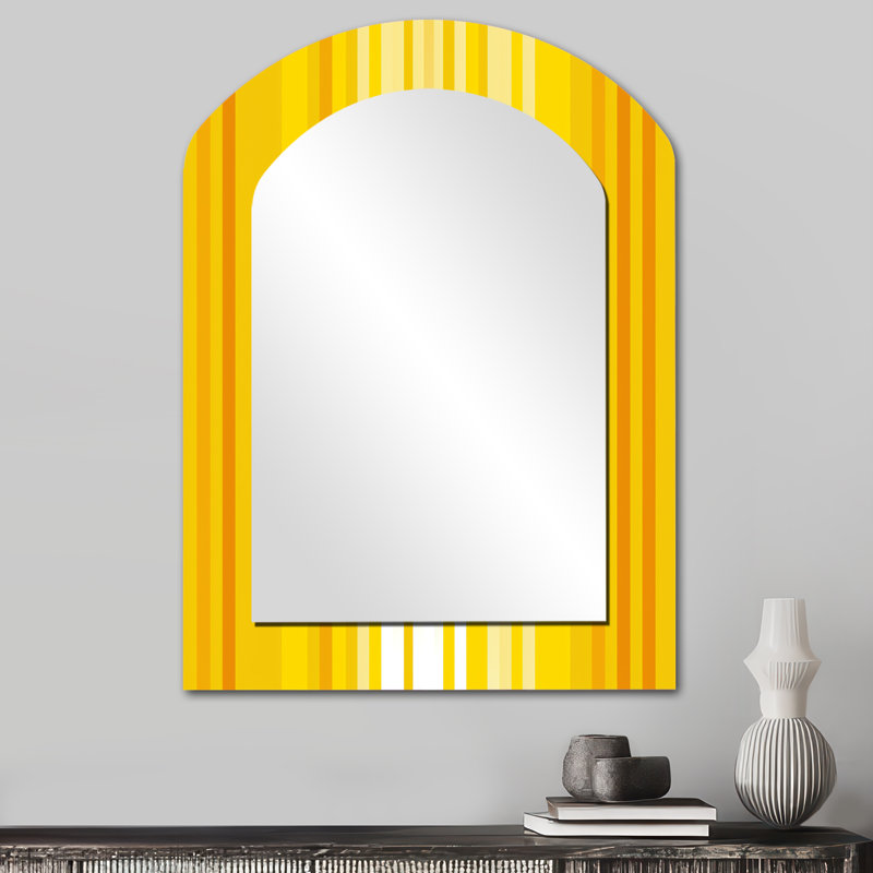 Miroir mural géométrique asymétrique jaune Sunshine, 34 po x 25 po