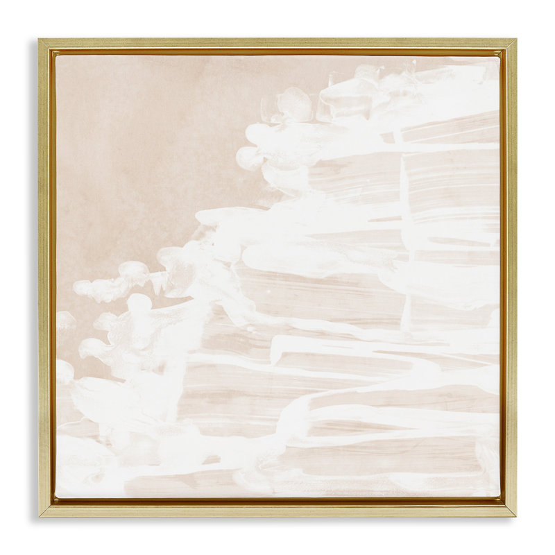 "Abstract Beach Splash", art mural sur toile par June Erica Vess, Cadre flottant métallique doré, H 25 po x l 25 po