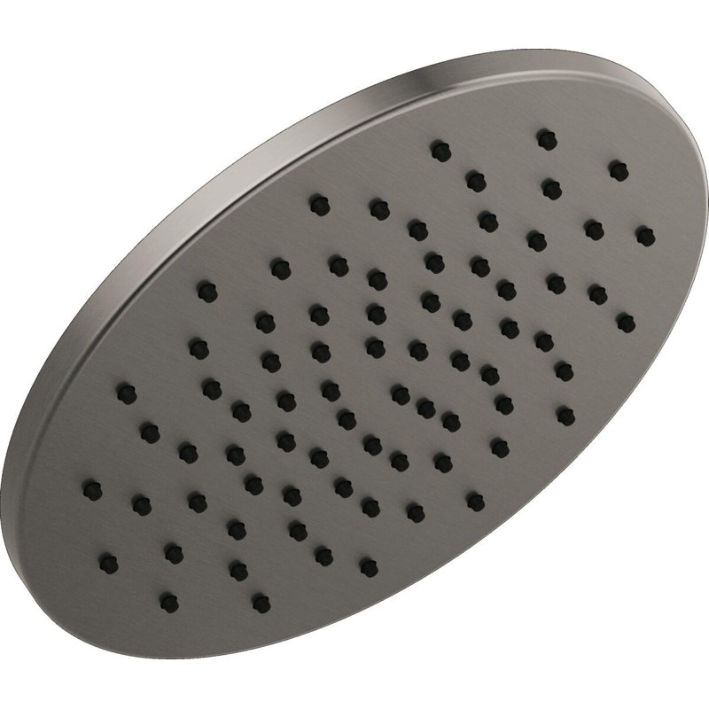 Rain Fixed Shower Head with H2Okinetic Technology, Lumicoat Black Stainless