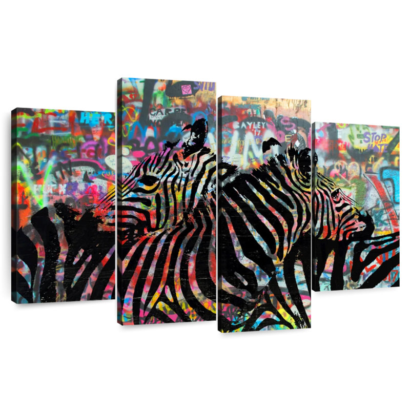 Brampt Graffiti Zebras, 32" H x 52" W