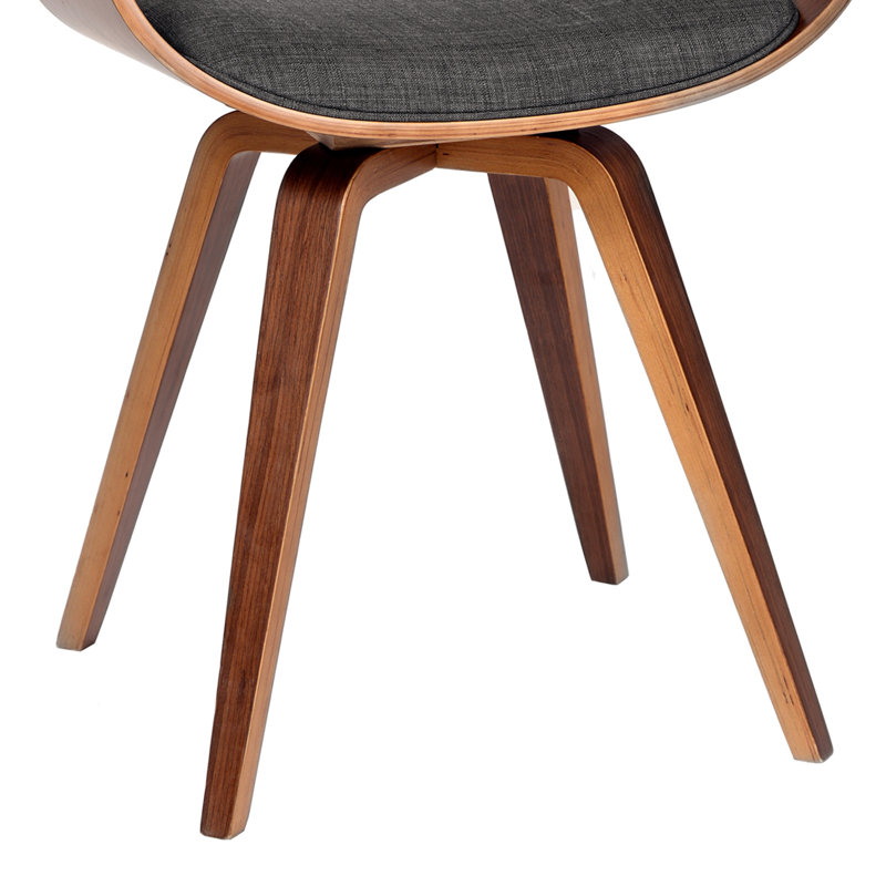Krystyna Mid-Century Upholstered Dining Chair, Charcoal, Walnut