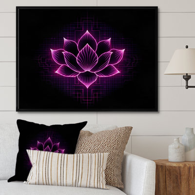 " Purple Futuristic Pink Neon Lotus "