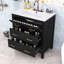 Meuble-lavabo autoportant moderne avec lavabo en céramique et tiroirs de rangement-1599084300