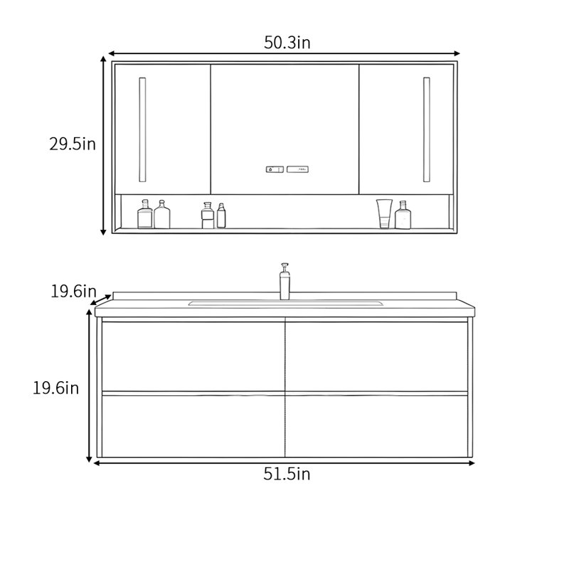 Armoire de salle de bain minimaliste de style rétro