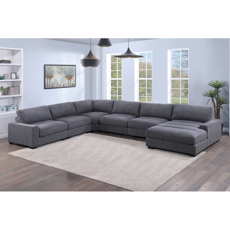 Fauteuil faisant face à la droite, Velours côtelé gris
