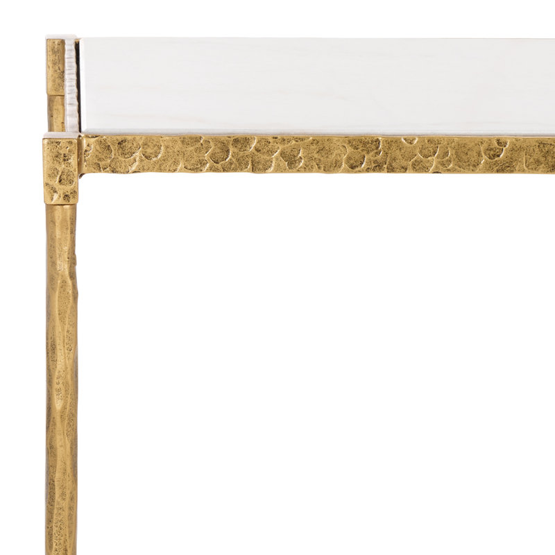 Isabellina Metal And Marble Console Table, Brass