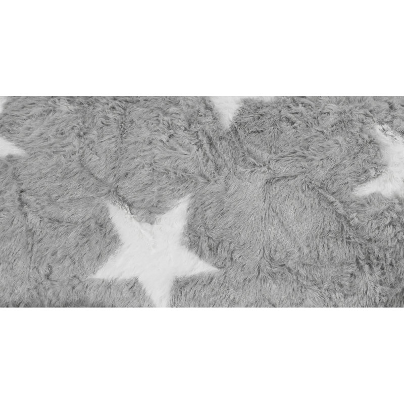 Fluffy Star Faux Fur Bean Bag Chair & Lounger, Gray 100% Polyester
