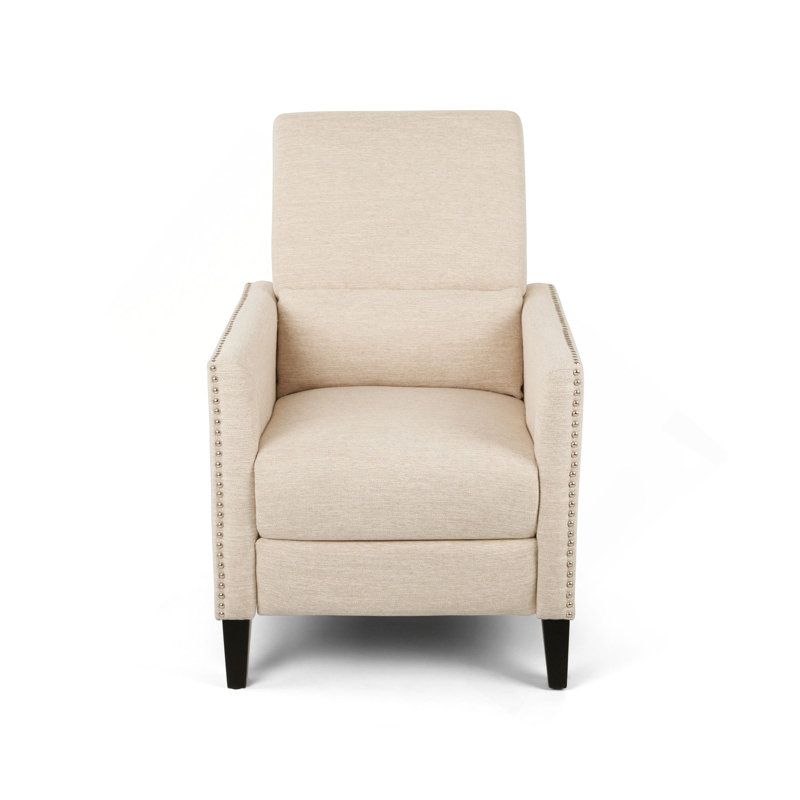 Contemporary Push-Back Recliner With Stylish Details For Ultimate Relaxation, Beige