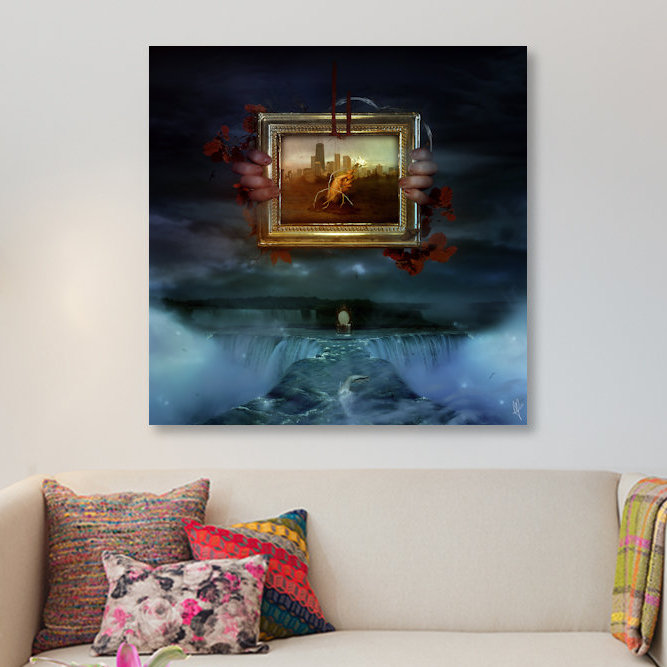 « dangereuses rêves », impression sur toile, H 37 po x l 37 po x P 1,5 po, Toile tendue, Pas de tapis