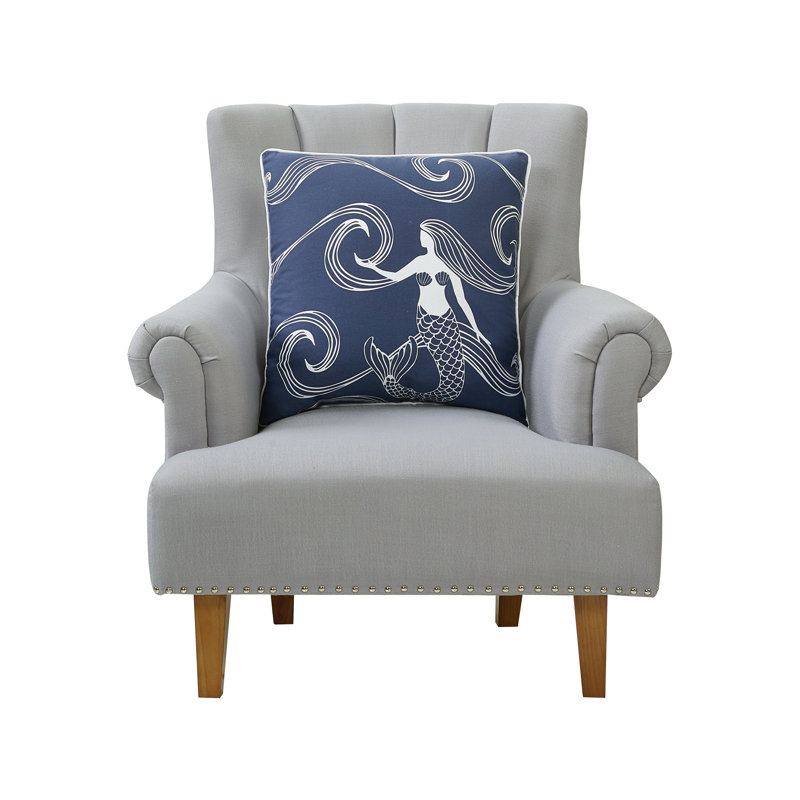 Coussin en toile Mermaid, Blue/White Abstract 1