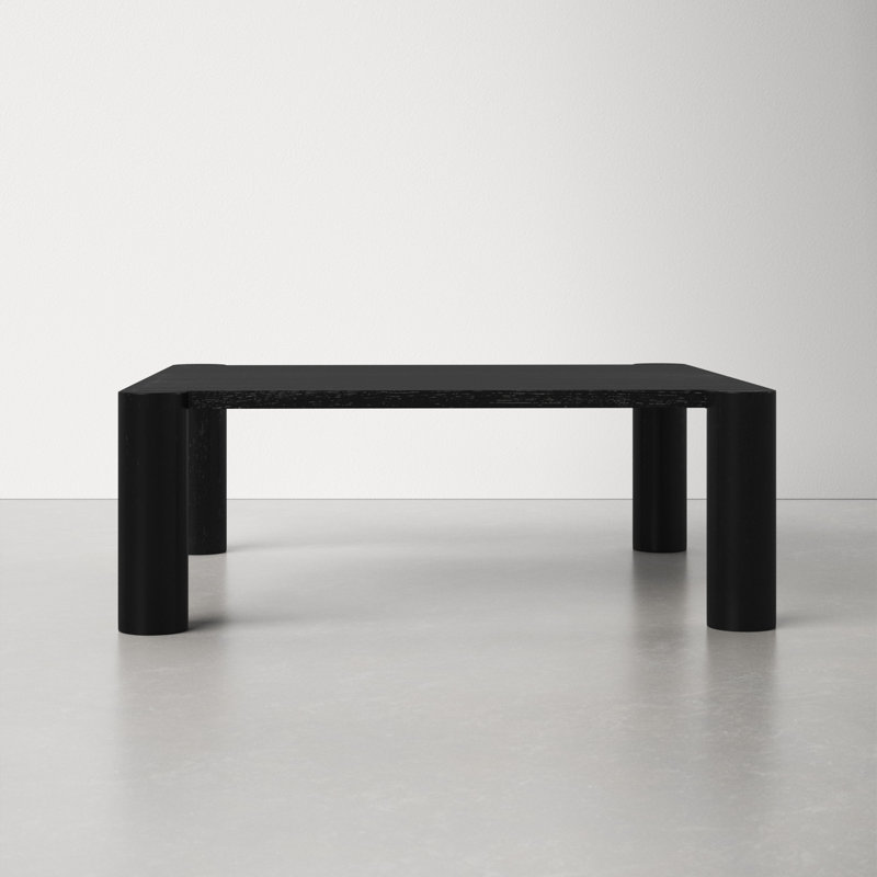 Post 36'' Black Oak Solid Wood Low-Profile Coffee Table