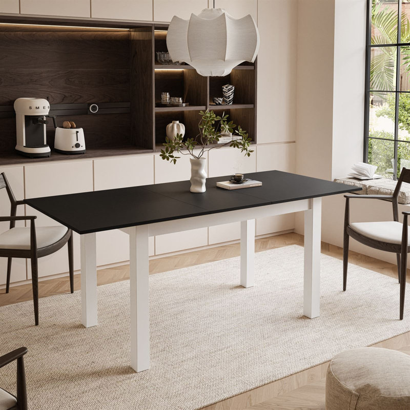 Extendable table ARTON 140 cm, White, Black
