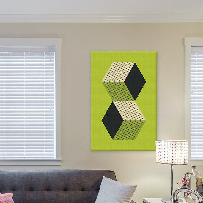 Cubes VIII, impression sur toile tendue, H 12 po x l 8 po x P 0,75 po, Pas de tapis, Toile tendue