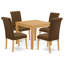 Ensemble de salle à manger carré en bois massif 5 pièces - sièges 4-122934114-122934117