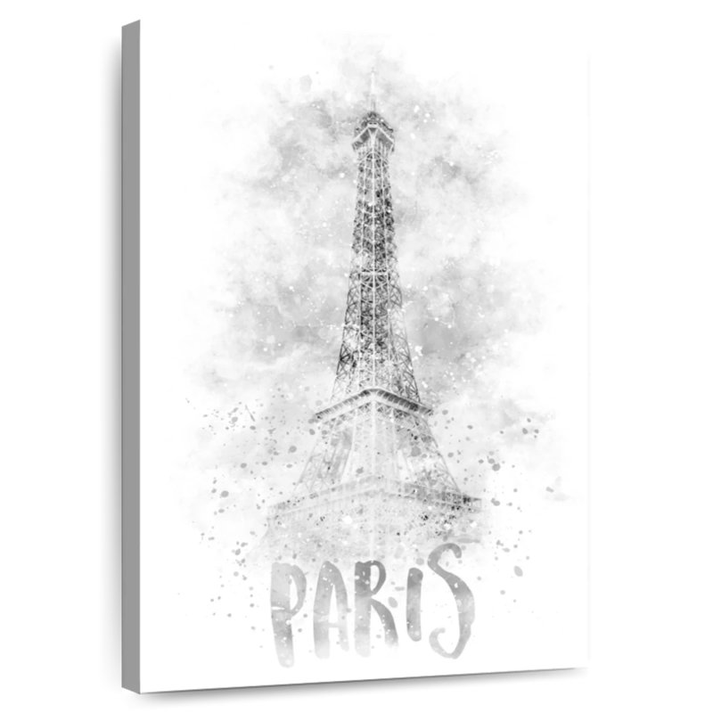 Aquarelle Aime Tour Eiffel monochrome, H 12 po x l 8 po