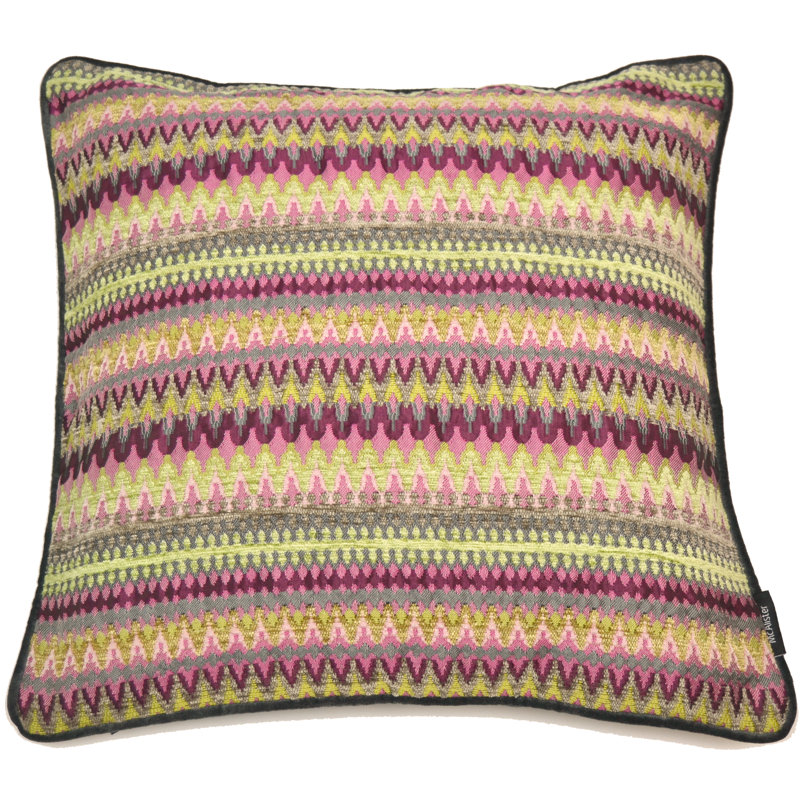 Isaacs Geometric Square Cushion, 49cm x 49cm, Filled Cushion, Pink