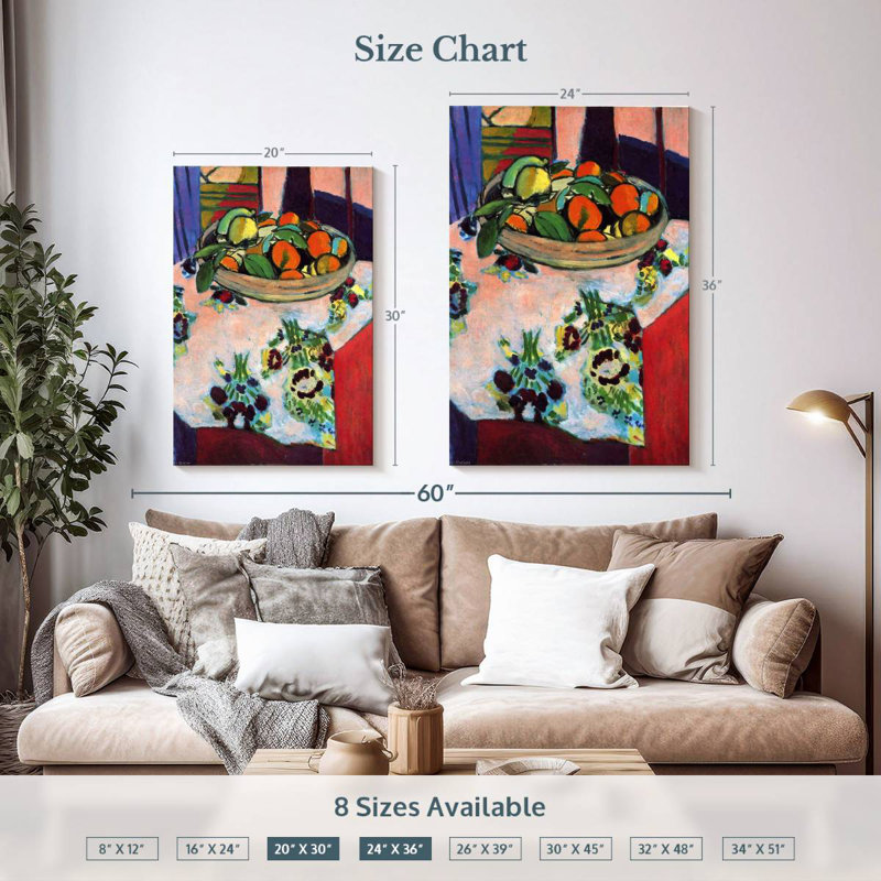 Panier Yarlin avec oranges, H 36 po x l 24 po