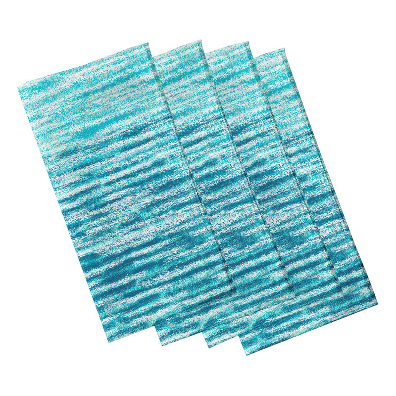Vannie Polyester Abstract Square Napkin, Teal